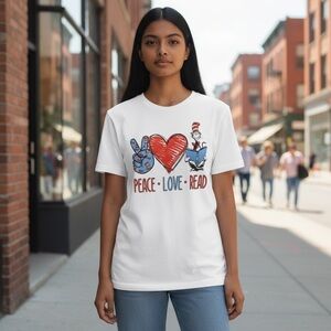 Dr Seuss Love To Read White Tee